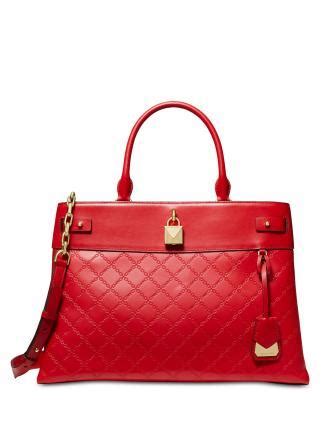 Michael Michael Kors Gramercy Chain Embossed Leather Satchel